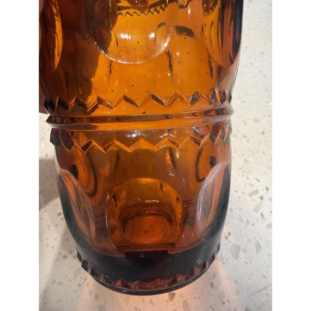Indiana Tiara Amber Gold Kings Crown Thumbprint 5 3/8" Tumbler Mid Century Glass - Picture 3 of 4